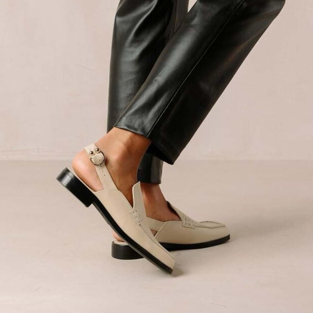 ALOHAS Abe Slingback Leather Slingback Loafers ream Gold Womens 8.5 / 39 - Picture 16 of 16